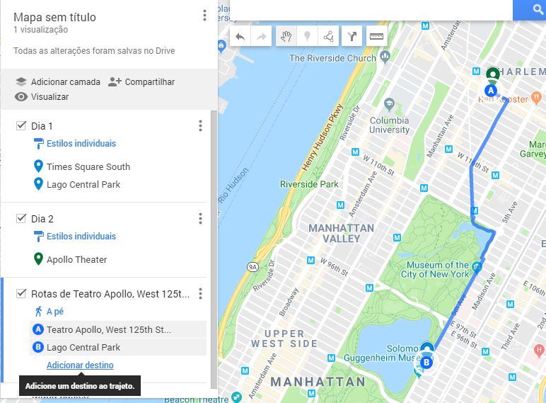 Rota Google My Maps