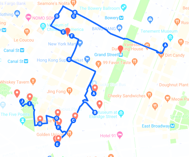 Exemplo de Roteiro no Google My Maps