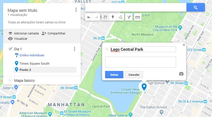 Incluir Poi por localiza;cao no Google My Maps