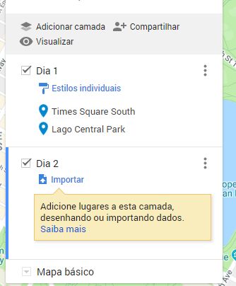 Criar nova camada no Google My Maps