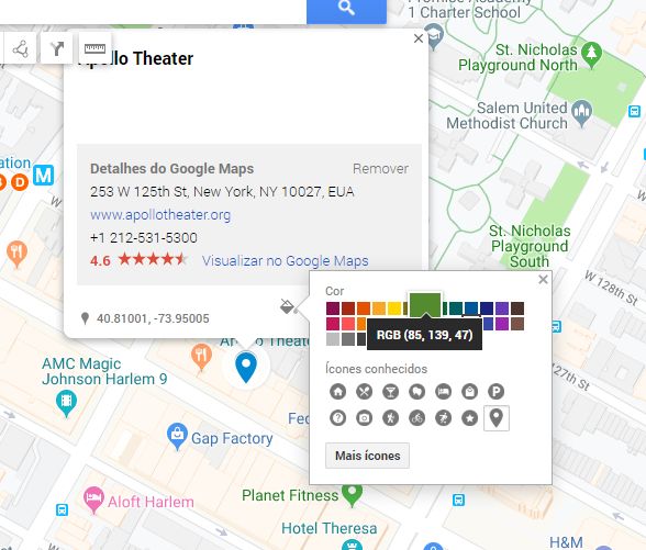 Alterando atributos nos POIs no Google My Maps