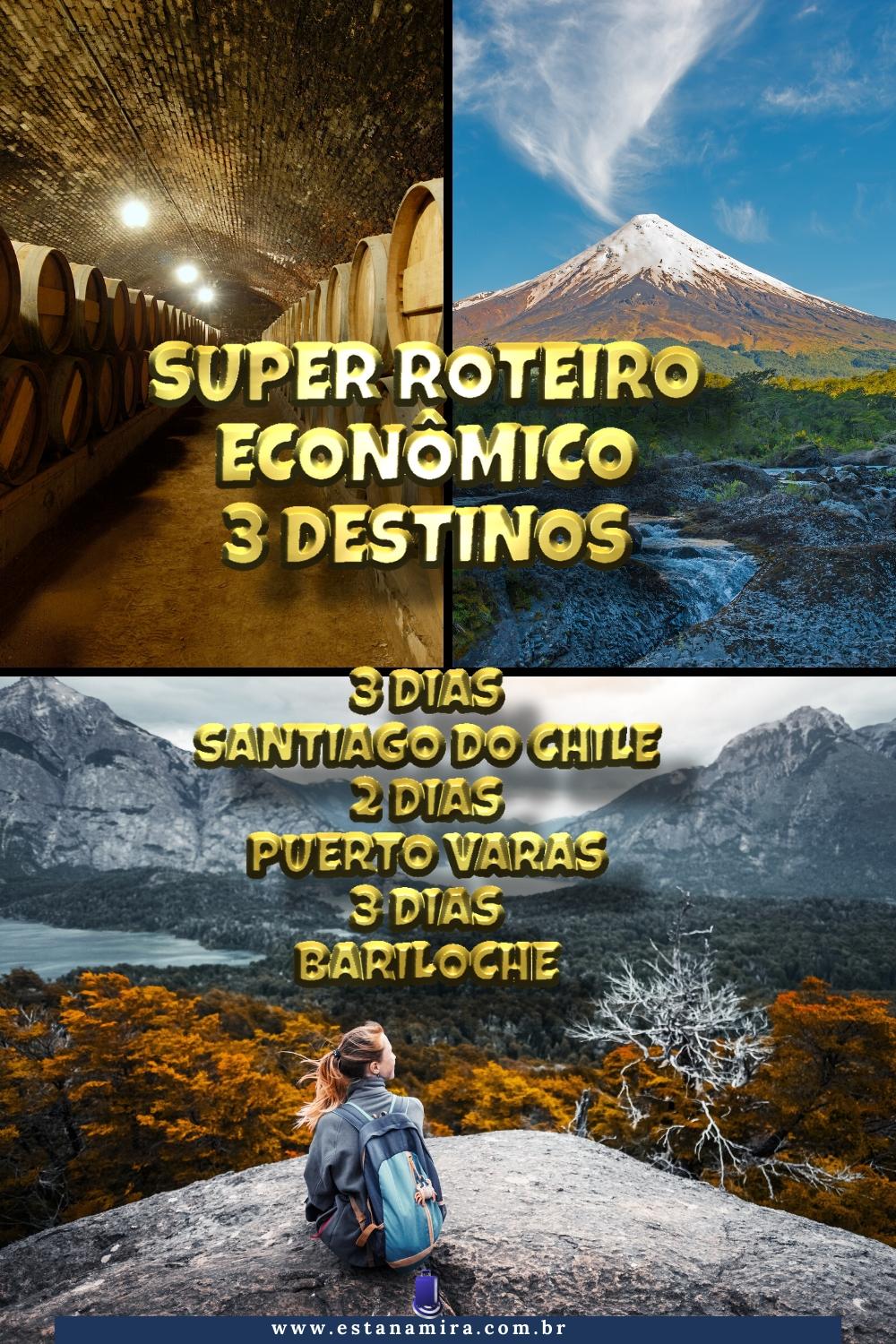 Rota conjugada de viagem para o Chile e Argentina Bariloche